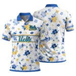 Ucla Bruins Polo Shirt Custom Floral Pinstripe Blue White Best Selling