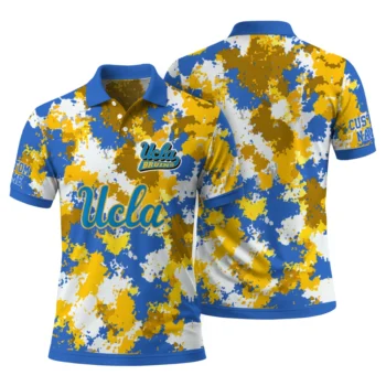 Ucla Bruins Polo Shirt Custom Pixel Camo Blue Fashion Forward