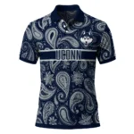 Uconn Huskies Polo Shirt Personalized Paisley Band Blue Best Selling