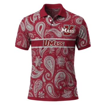 Umass Minutemen Polo Shirt Custom Paisley Band Red Best Selling