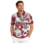 Umass Minutemen Polo Shirt Custom Pixel Camo Red Best Selling