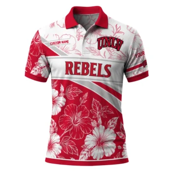 Unlv Rebels Polo Shirt Customized Floral Angles Red White Best Selling
