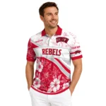Unlv Rebels Polo Shirt Customized Floral Angles Red White Best Selling