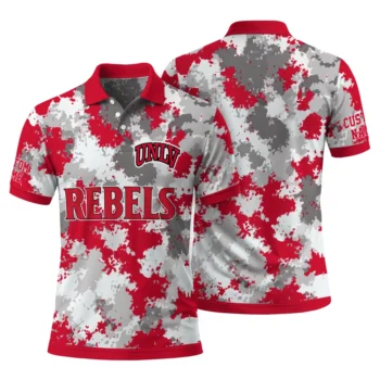 Unlv Rebels Polo Shirt Customized Pixel Camo Red Fashion Forward