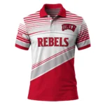 Unlv Rebels Polo Shirt Customized Slanted Stripes Red White Best Selling
