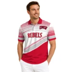 Unlv Rebels Polo Shirt Customized Slanted Stripes Red White Best Selling