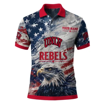 Unlv Rebels Polo Shirt Customized Star Brushstrokes Red Blue Best Selling
