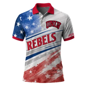 Unlv Rebels Polo Shirt Customized Star Stripes Red Blue Best Selling