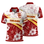 Usc Trojans Polo Shirt Customized Floral Angles Red White Best Selling