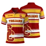 Usc Trojans Polo Shirt Customized Horizontal Blocks Red Best Selling