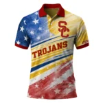 Usc Trojans Polo Shirt Customized Star Stripes Red Blue Best Selling