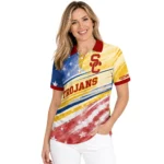 Usc Trojans Polo Shirt Customized Star Stripes Red Blue Best Selling
