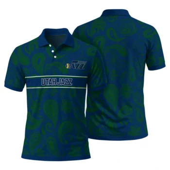 utah jazz polo shirt custom paisley band navy fashion forward