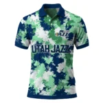 Utah Jazz Polo Shirt - Custom Pixel Camo Navy