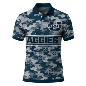 Utah State Aggies Polo Shirt Customized Camo Band Navy Best Selling