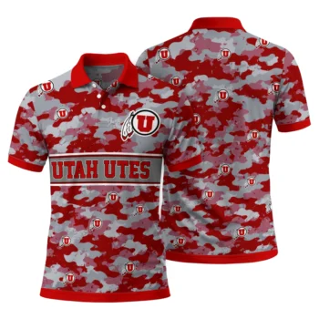 Utah Utes Polo Shirt Personalized Camo Band Red Fashion Forward