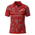 Utah Utes Polo Shirt Personalized Paisley Band Red Best Selling