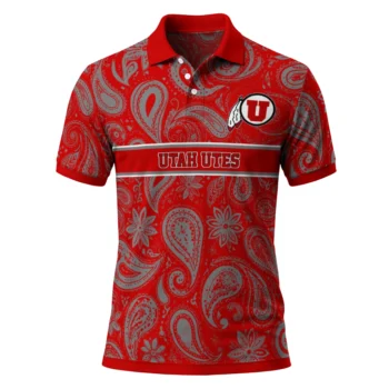 Utah Utes Polo Shirt Personalized Paisley Band Red Best Selling