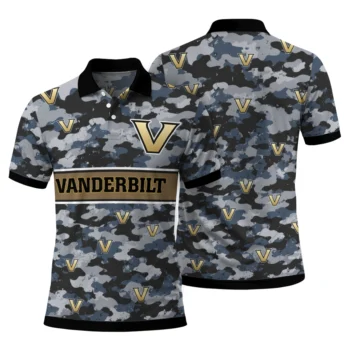 Vanderbilt Commodores Polo Shirt Personalized Camo Band Black Fashion Forward