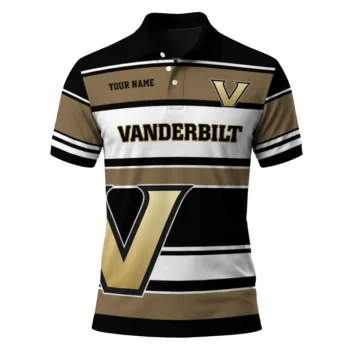 Vanderbilt Commodores Polo Shirt Personalized Horizontal Blocks Black Best Selling