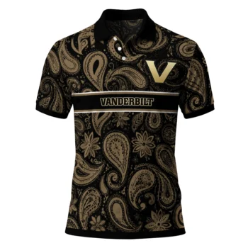 Vanderbilt Commodores Polo Shirt Personalized Paisley Band Black Best Selling