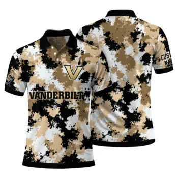 Vanderbilt Commodores Polo Shirt Personalized Pixel Camo Black Fashion Forward