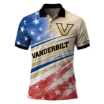 Vanderbilt Commodores Polo Shirt Personalized Star Stripes Red Blue Best Selling