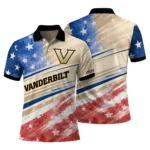 Vanderbilt Commodores Polo Shirt Personalized Star Stripes Red Blue Best Selling