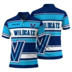 Villanova Wildcats Polo Shirt Custom Horizontal Blocks Navy Best Selling