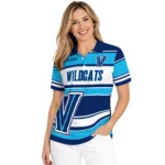 Villanova Wildcats Polo Shirt Custom Horizontal Blocks Navy Best Selling