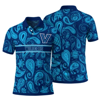 Villanova Wildcats Polo Shirt Custom Paisley Band Navy Fashion Forward