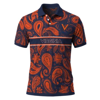 Virginia Cavaliers Polo Shirt Customized Paisley Band Blue Best Selling