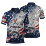 Virginia Cavaliers Polo Shirt Customized Star Brushstrokes Blue Best Selling