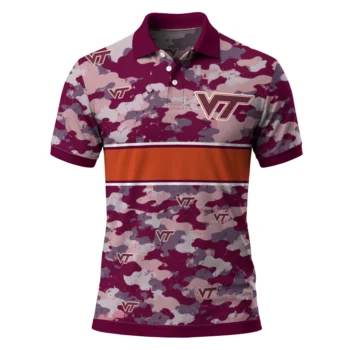 Virginia Tech Hokies Polo Shirt Custom Camo Band Maroon Best Selling