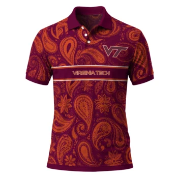 Virginia Tech Hokies Polo Shirt Custom Paisley Band Maroon Best Selling