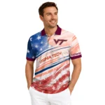 Virginia Tech Hokies Polo Shirt Custom Star Stripes Red Blue Best Selling