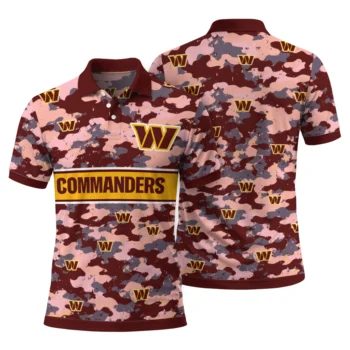 Washington Commanders Polo Shirt Custom Camo Band Burgundy Fashion Forward