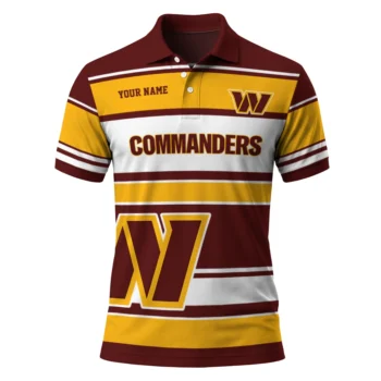 Washington Commanders Polo Shirt Personalized Horizontal Blocks Burgundy Best Selling