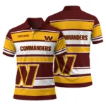 Washington Commanders Polo Shirt Personalized Horizontal Blocks Burgundy Best Selling