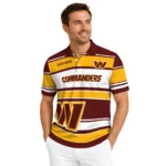 Washington Commanders Polo Shirt Personalized Horizontal Blocks Burgundy Best Selling