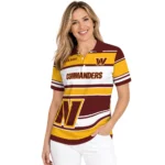 Washington Commanders Polo Shirt Personalized Horizontal Blocks Burgundy Best Selling