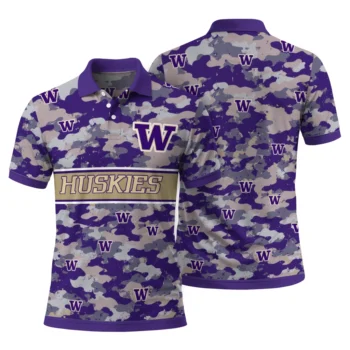 Washington Huskies Polo Shirt Customized Camo Band Purple Fashion Forward