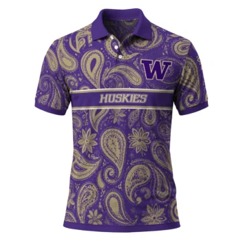 Washington Huskies Polo Shirt Customized Paisley Band Purple Best Selling