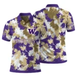 Washington Huskies Polo Shirt Customized Pixel Camo Purple Best Selling