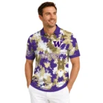 Washington Huskies Polo Shirt Customized Pixel Camo Purple Best Selling