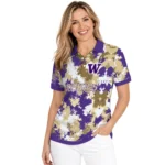 Washington Huskies Polo Shirt Customized Pixel Camo Purple Best Selling