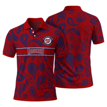 Washington Nationals Polo Shirt Customized Paisley Band Red Fashion Forward