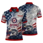 Washington Nationals Polo Shirt Customized Star Brushstrokes Red Blue Best Selling