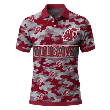 Washington State Cougars Polo Shirt Personalized Camo Band Crimson Best Selling