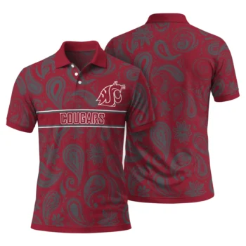 Washington State Cougars Polo Shirt Personalized Paisley Band Crimson Fashion Forward